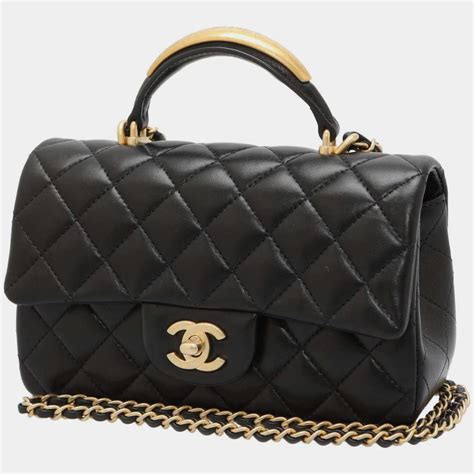 chanel mini lambskin bag|Chanel mini flap bag with top handle.